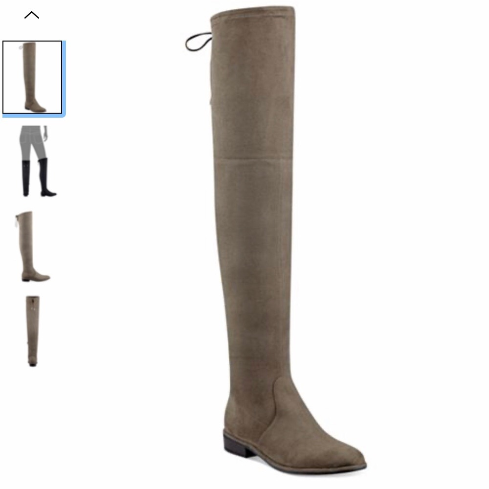 Marc Fisher Over-the-Knee Suede Boots in Taupe
